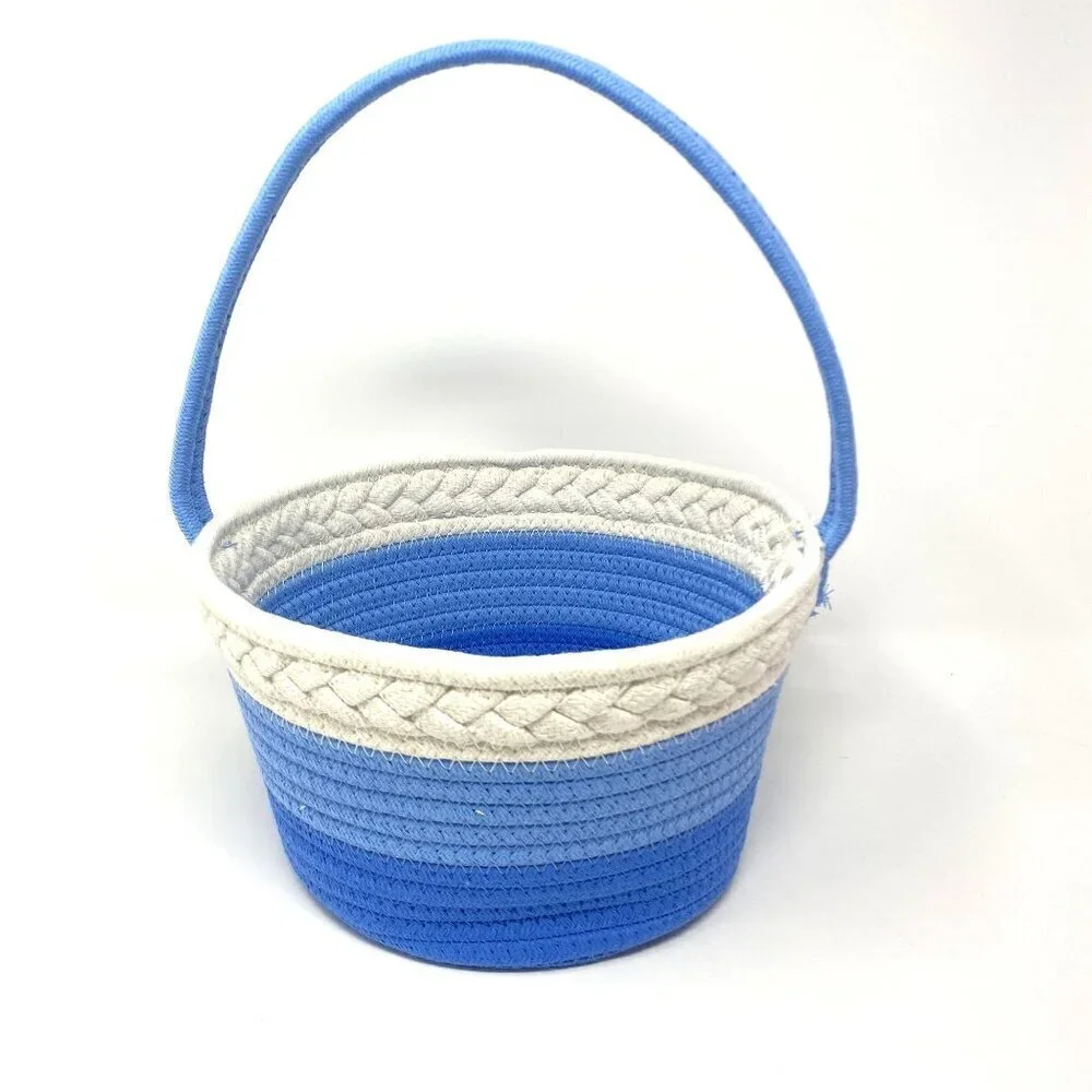 Target Round Rope Decorative Easter Basket Blue/White - Spritz™ Decor